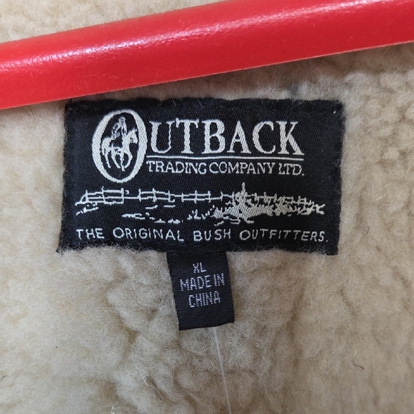 Outback trading company, brown oil skin duster with wool liner men's XL - Picture 11 of 16